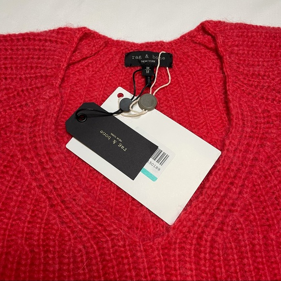 Rag&Bone - Joseph V-Neck Sweater - Papaya - M - Picture 10 of 12